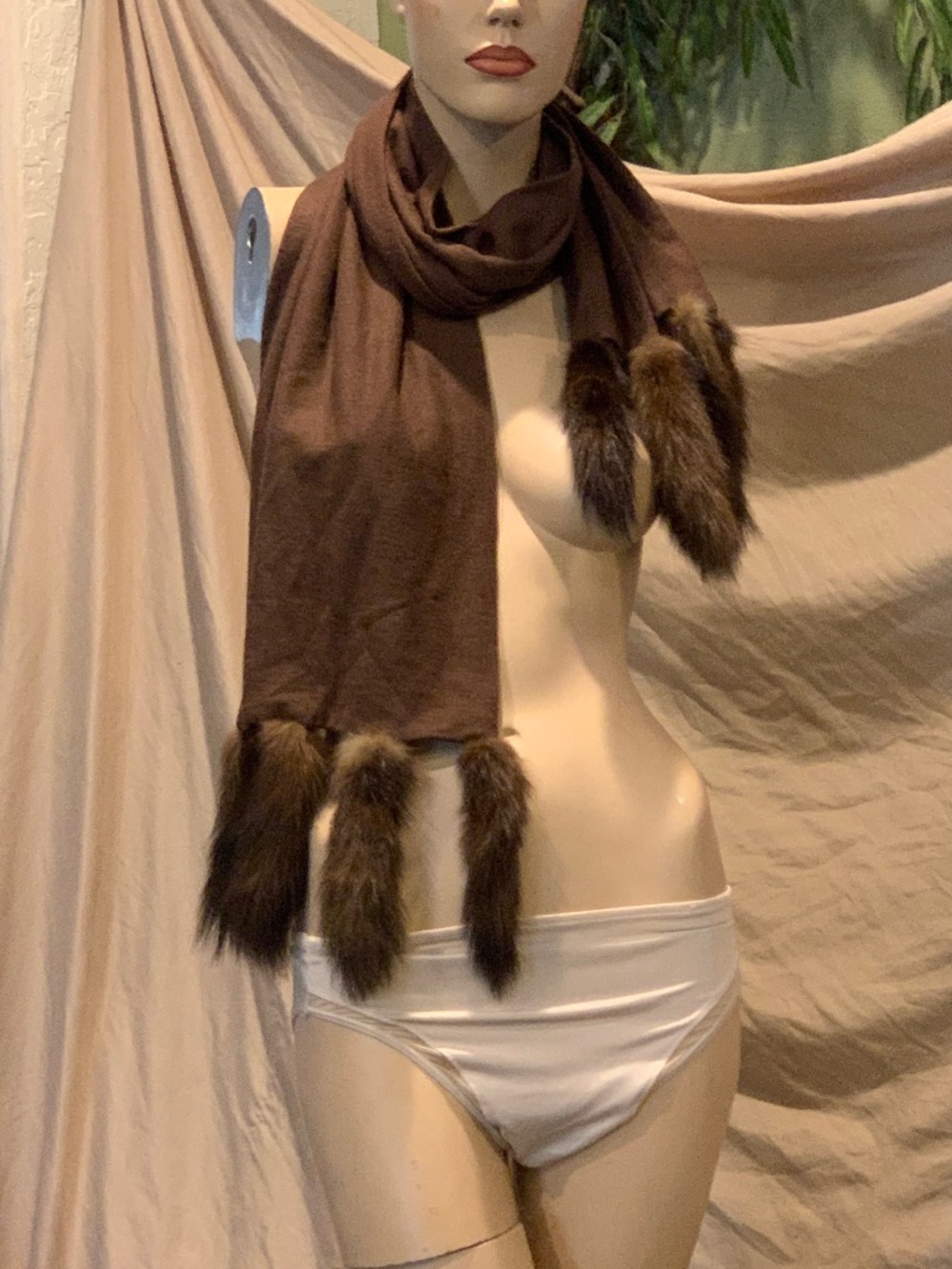 Scarf with fur vintage